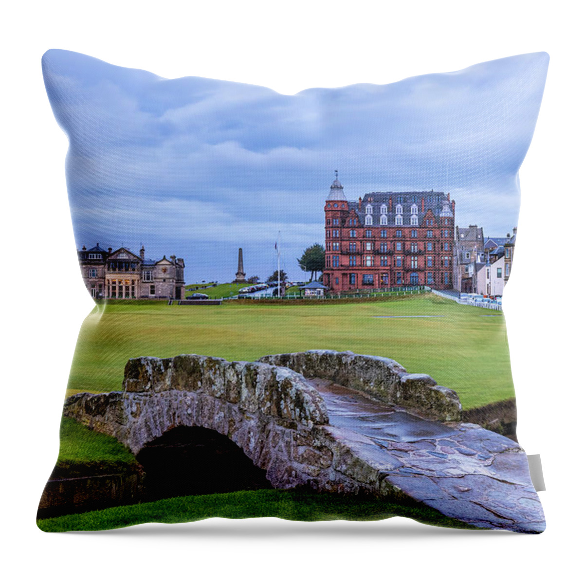 St Andrews Andrews Throw Pillow featuring the photograph The Old Course at St Andrews by Mike Centioli
