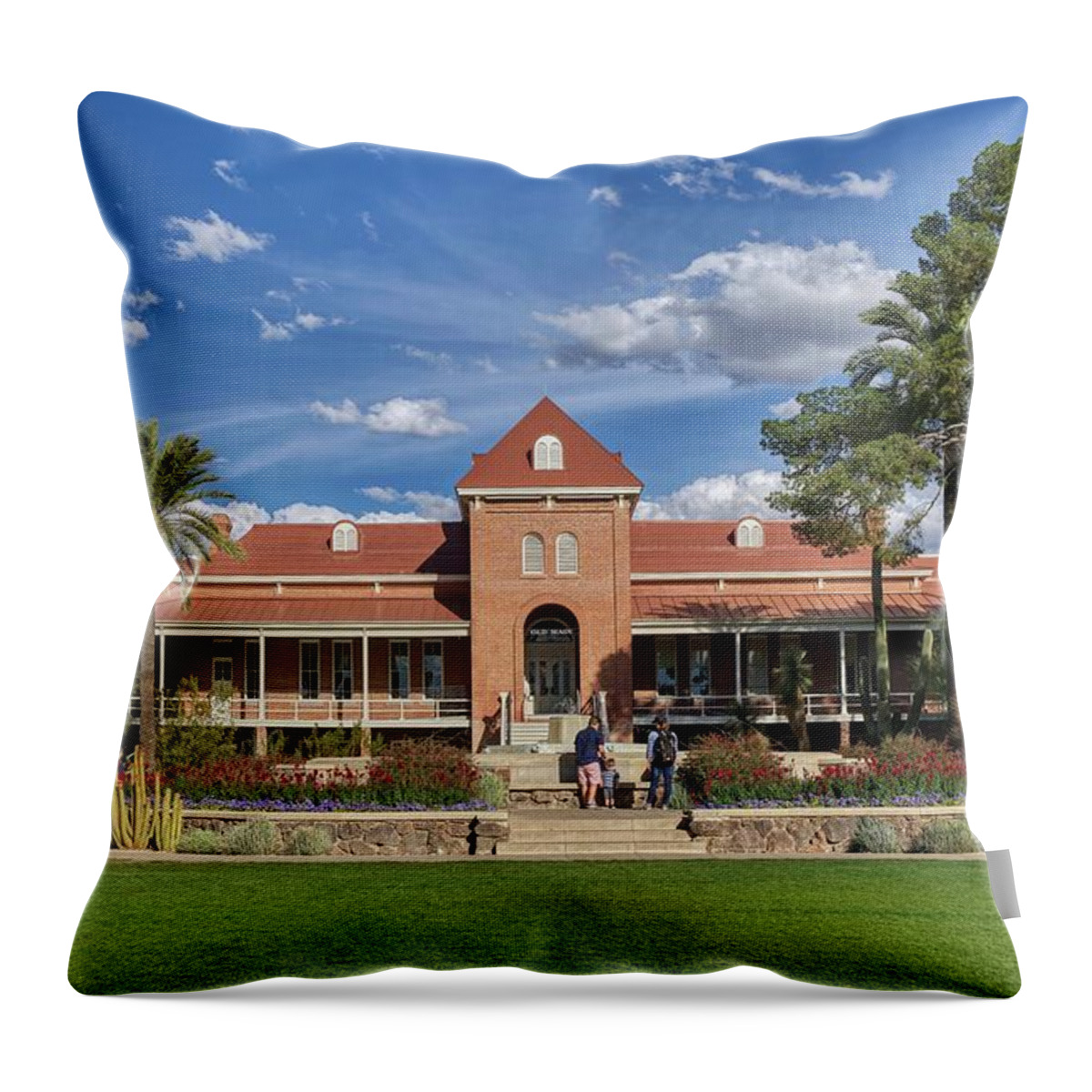 University Of Arizona Throw Pillow featuring the photograph The Old Main of the University of Arizona by Mountain Dreams