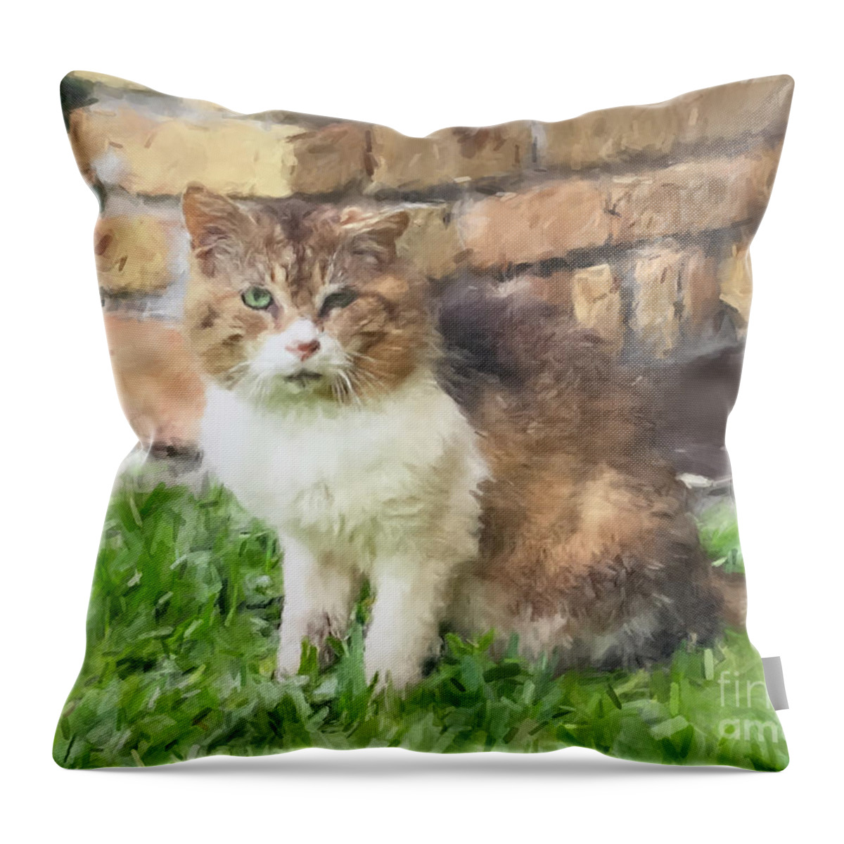 Wildlife Throw Pillow featuring the painting The Old Tom by Gary Arnold
