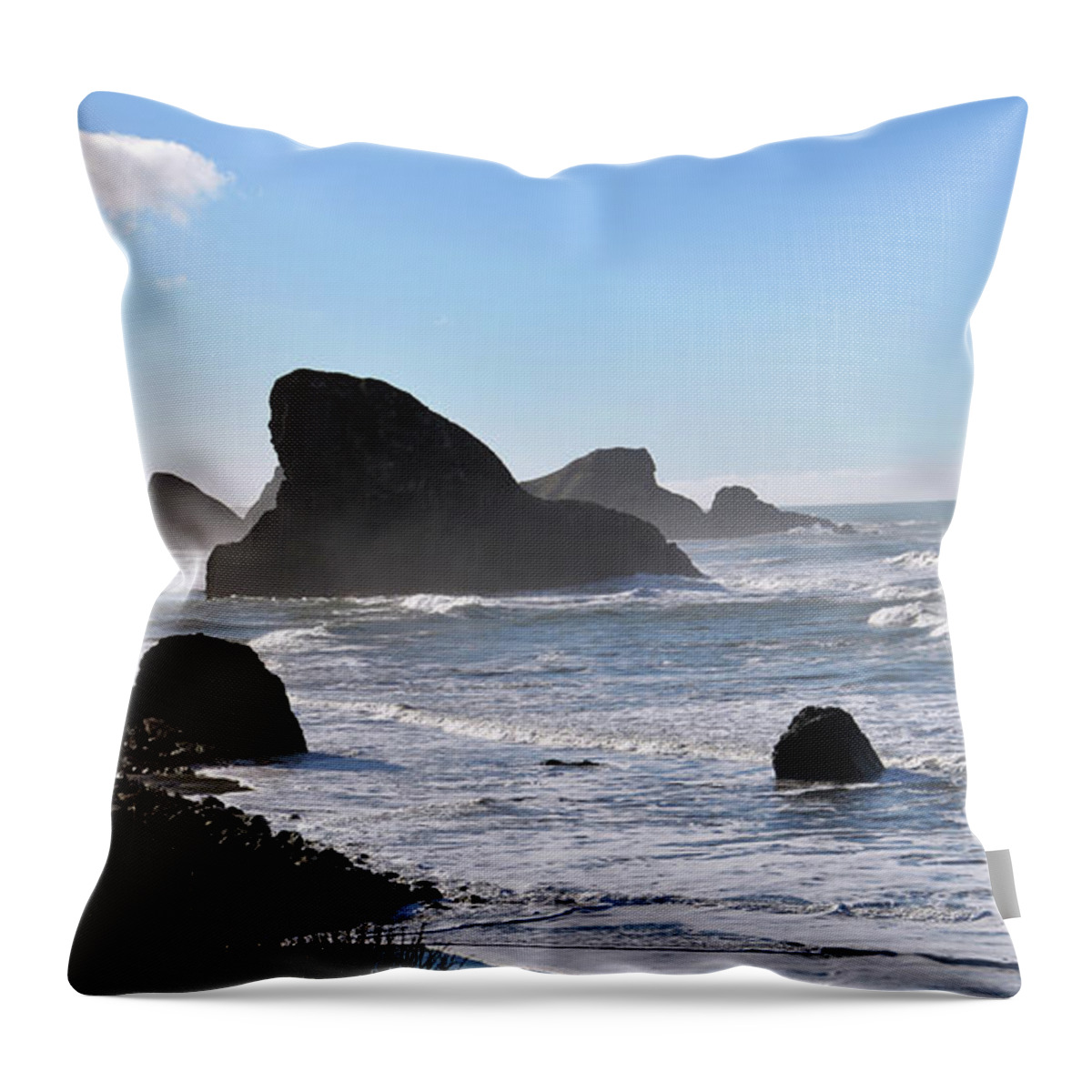Denise Bruchman Photography Throw Pillow featuring the photograph The Oregon Coast by Denise Bruchman