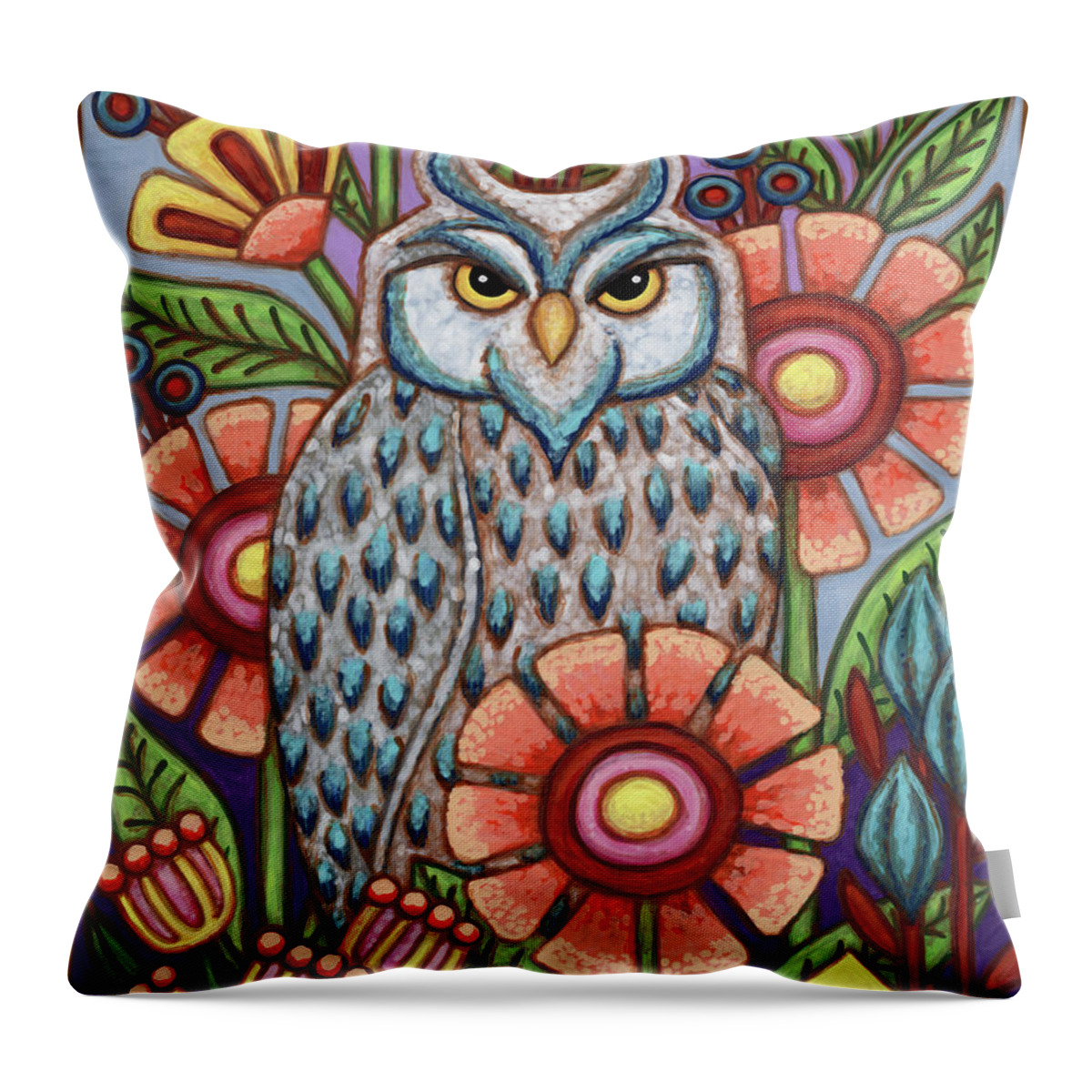 Bird Throw Pillow featuring the painting The Owl Hour by Amy E Fraser