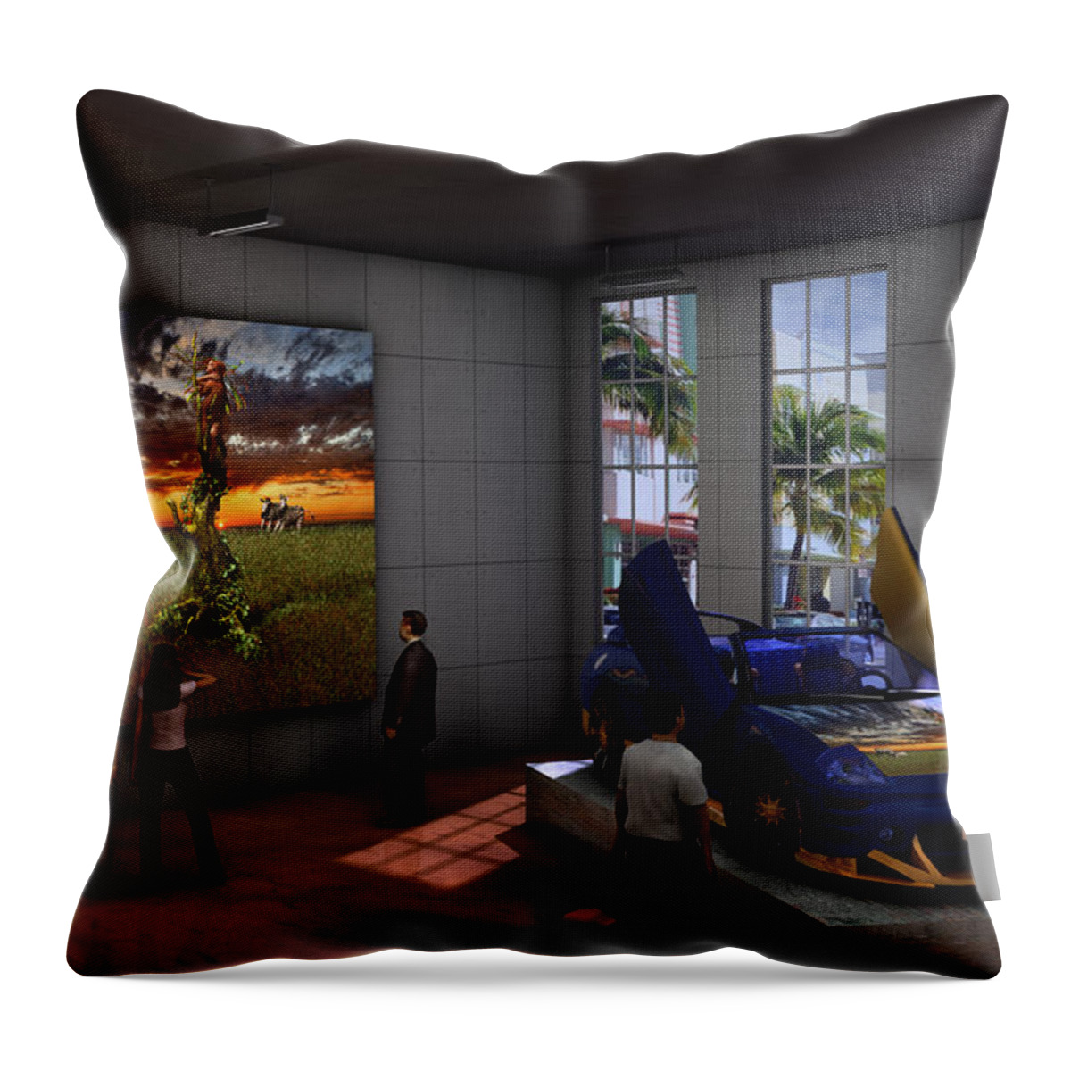 3d Throw Pillow featuring the digital art The Pack- Underground by Williem McWhorter