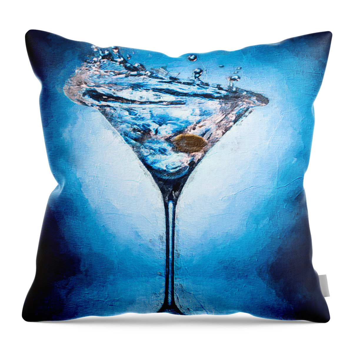 Feeling Dirty Throw Pillow featuring the painting The Painted Martini by Jon Neidert