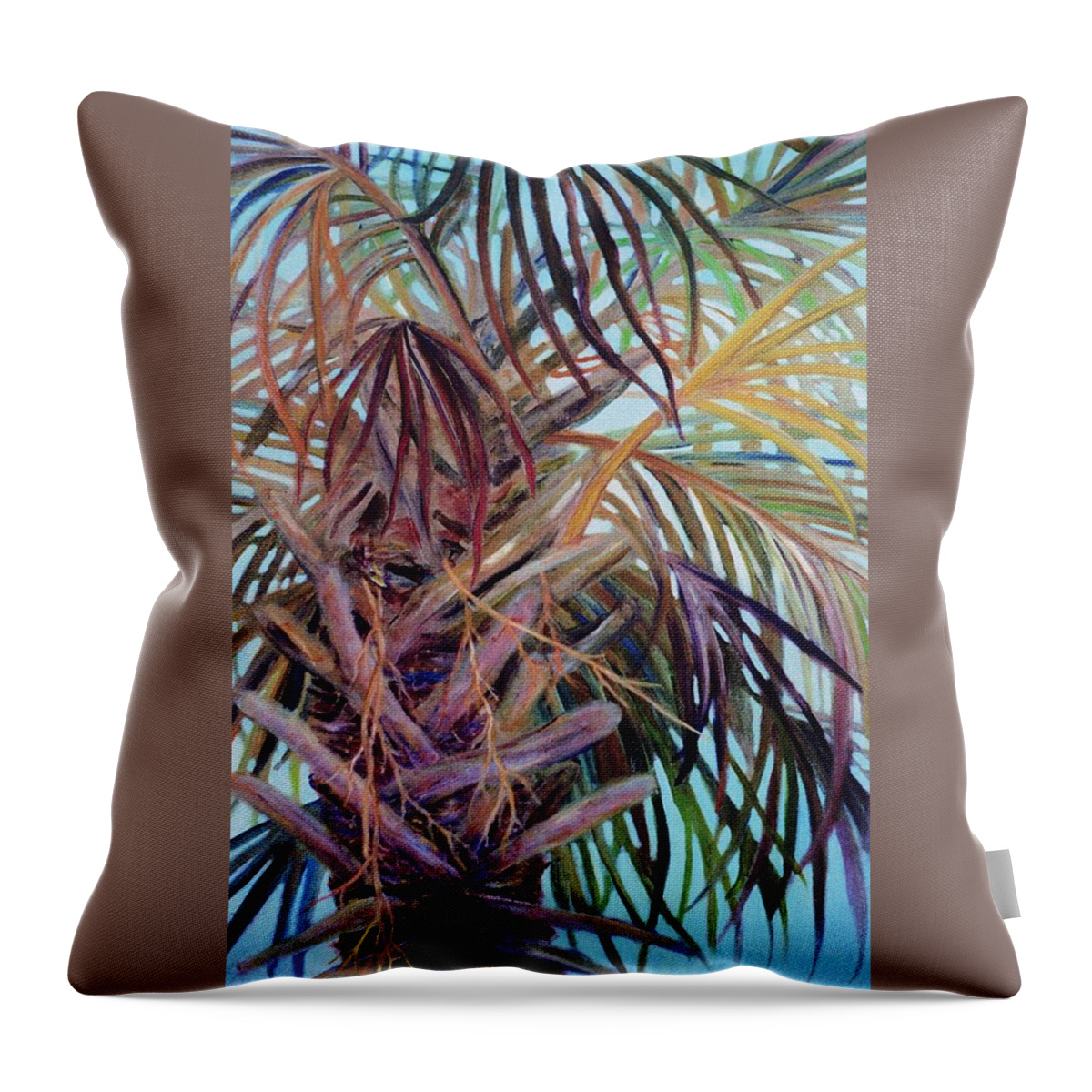 Palm Tree Throw Pillow featuring the painting The Palm by Ben Kiger