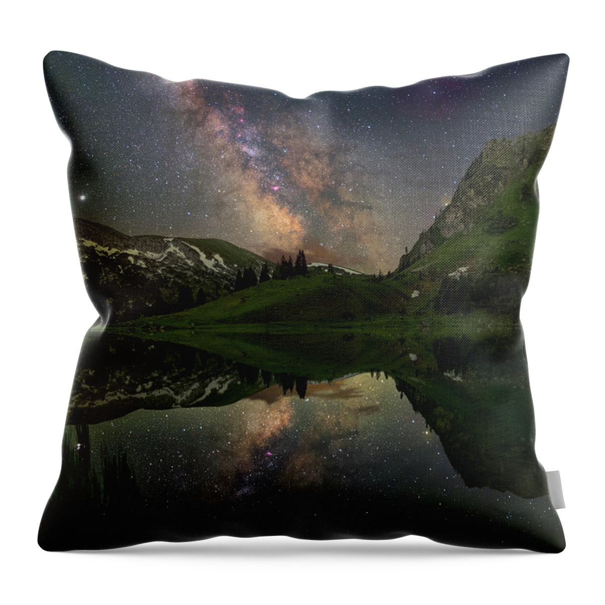 Mountains Throw Pillow featuring the photograph The Perfect Mirror by Ralf Rohner