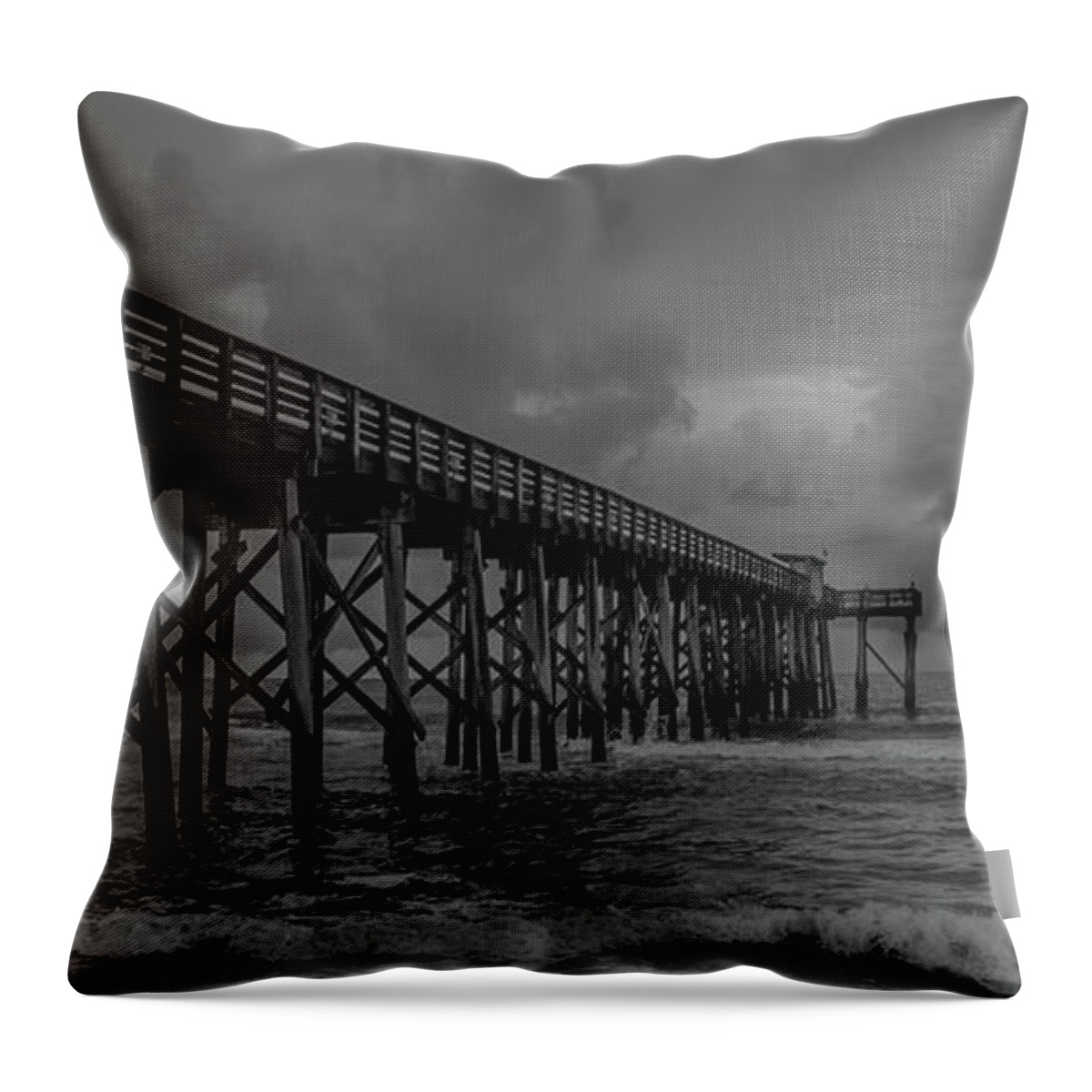Ocean Throw Pillow featuring the photograph The Pier by Jamie Tyler