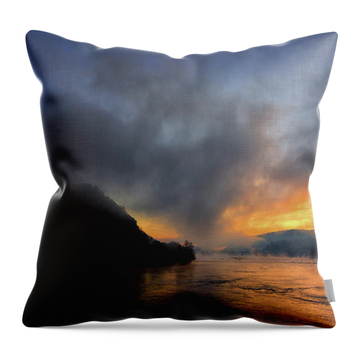 The Point Harpers Ferry At Sunrise Throw Pillow featuring the photograph The Point Harpers Ferry at Sunrise by Raymond Salani III