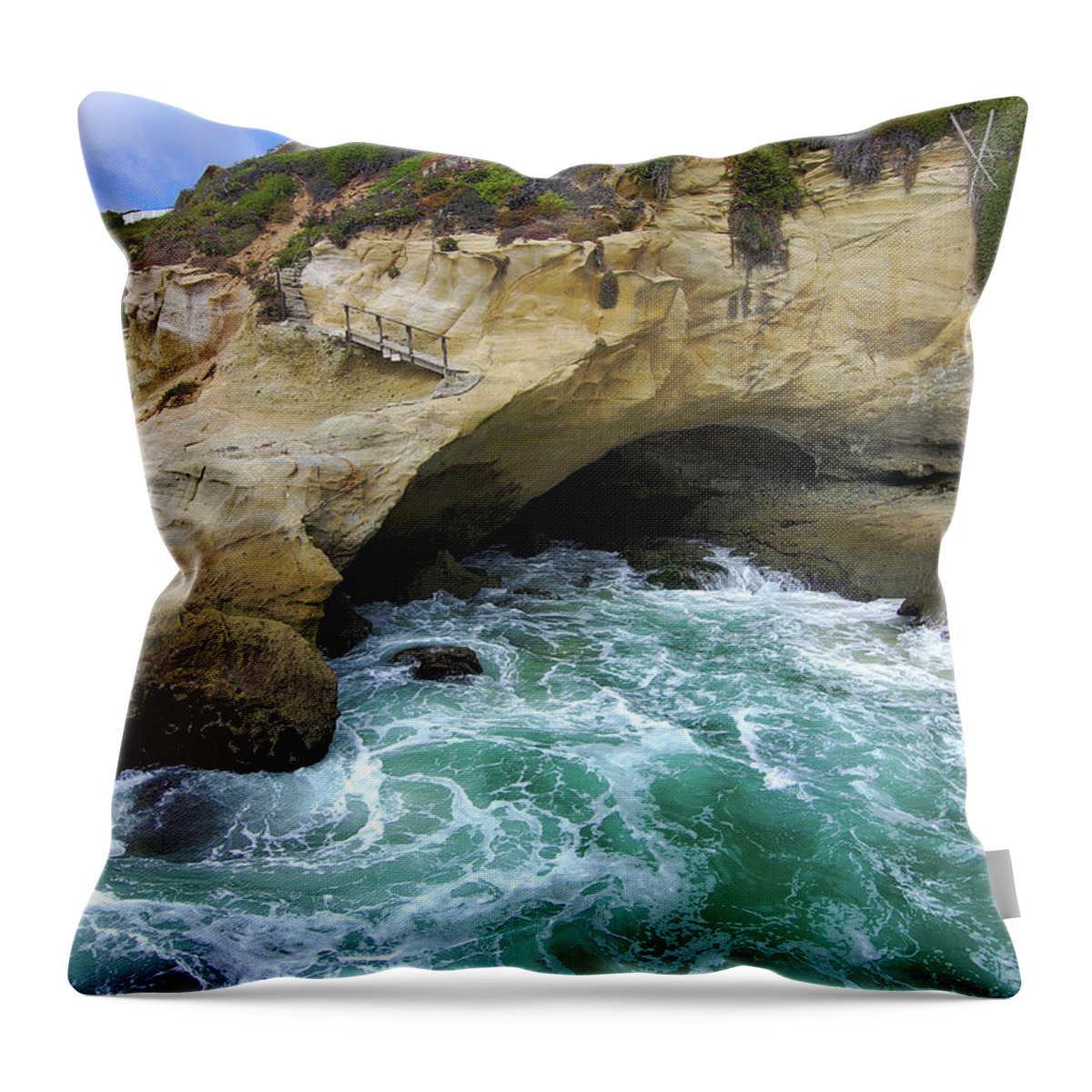 Ocean Throw Pillow featuring the photograph The Power of the Ocean by Marcus Jones