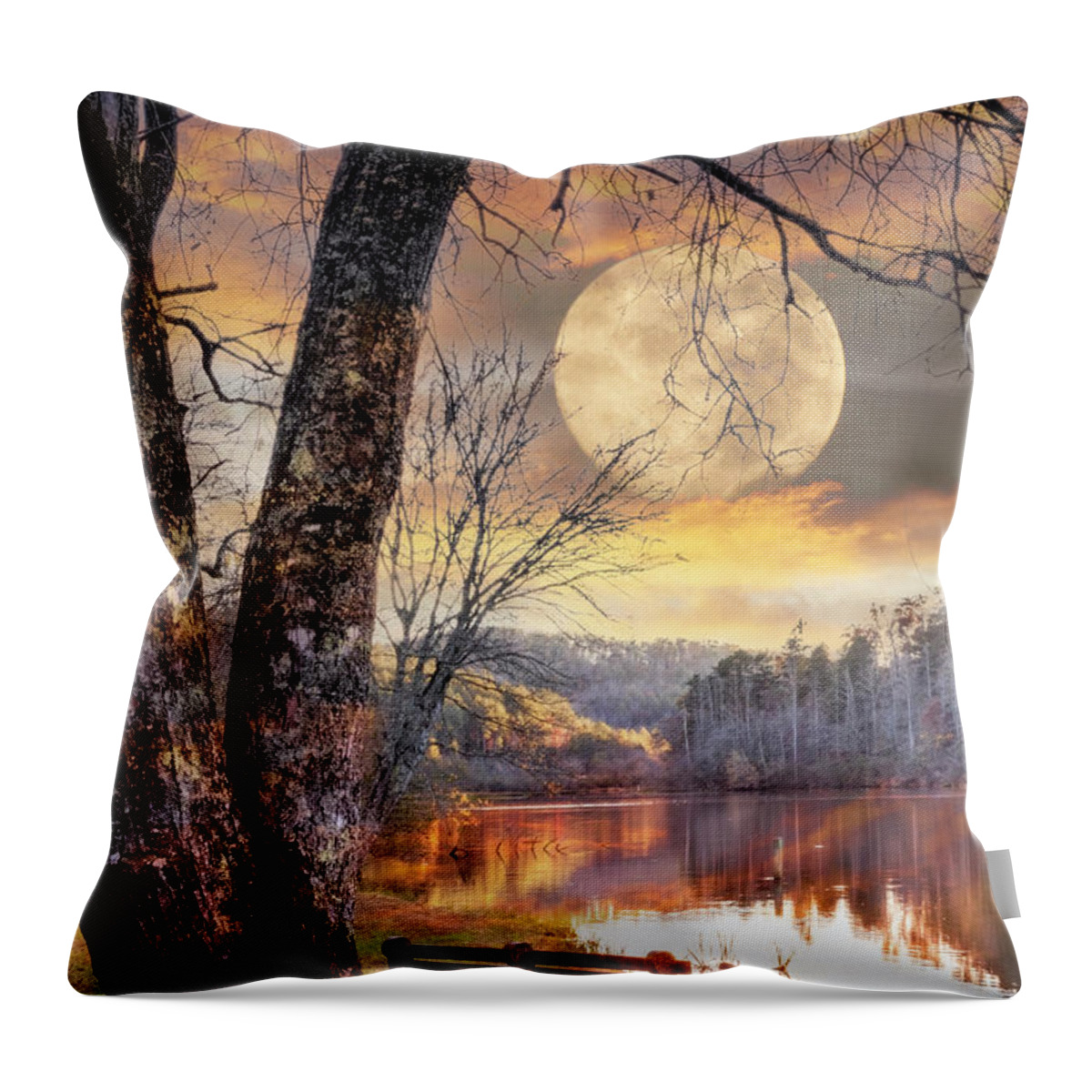Carolina Throw Pillow featuring the photograph The Quiet of Sunset II by Debra and Dave Vanderlaan