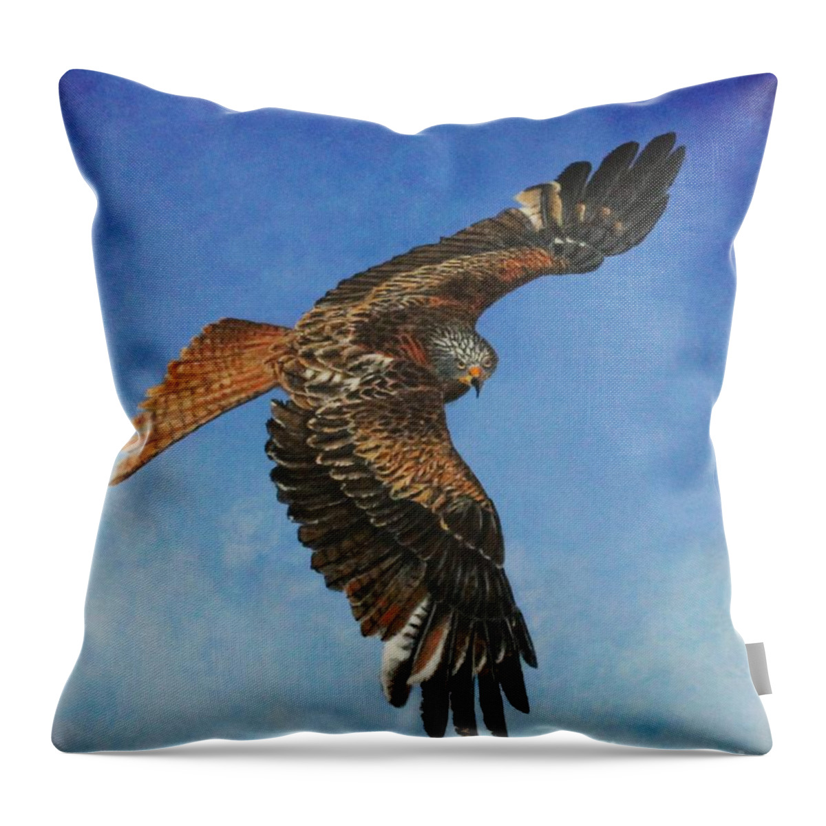 Red Kite Throw Pillow featuring the painting The Red Kite by Bob Williams