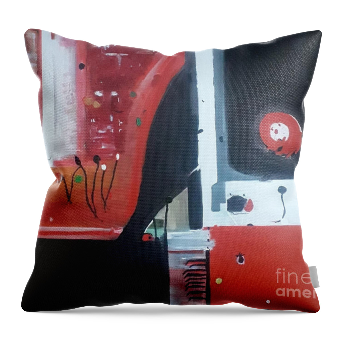Moon Throw Pillow featuring the painting The Red Moon by Denise Morgan