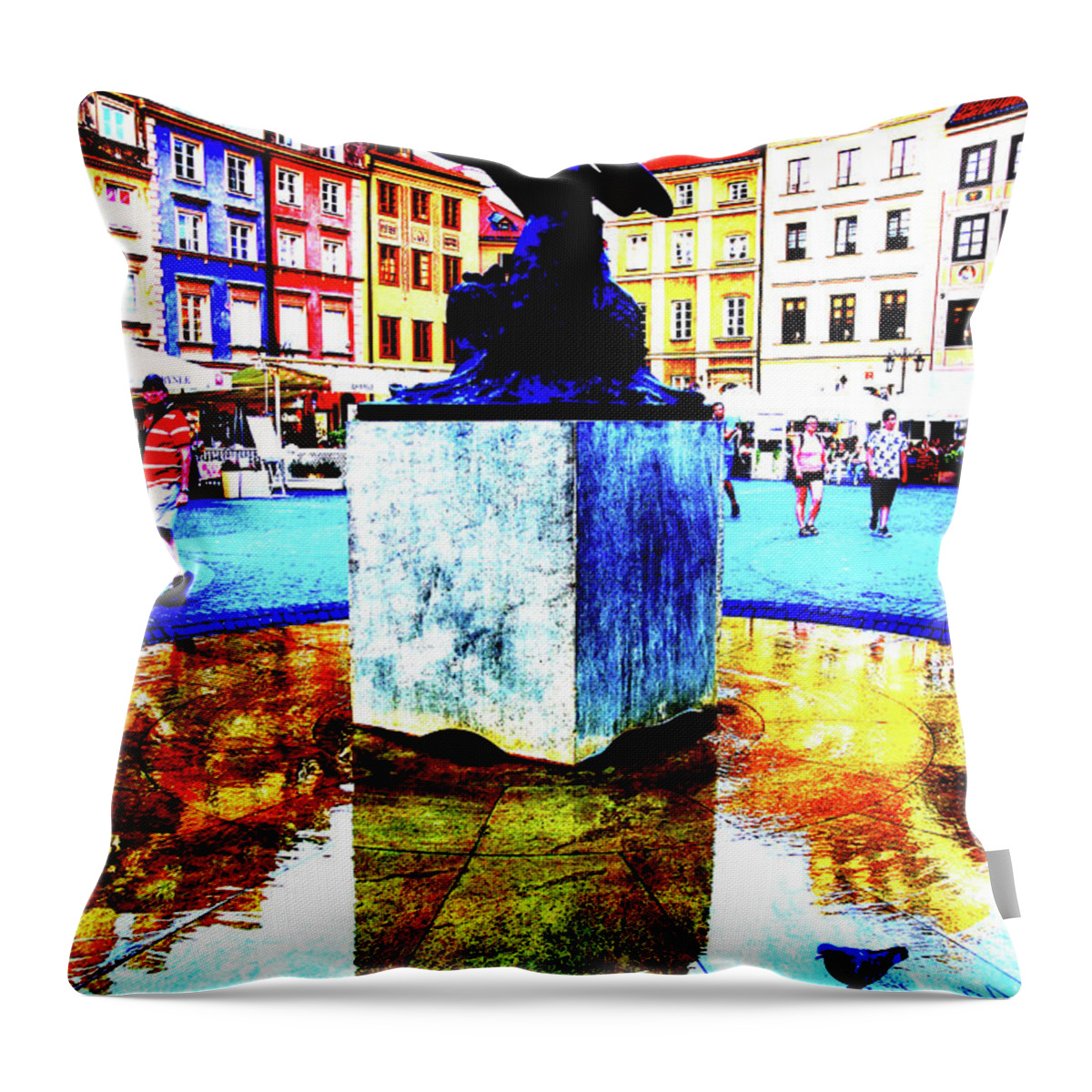 Warsaw Throw Pillow featuring the photograph The Renewed Face Of Warsaw, Poland by John Siest