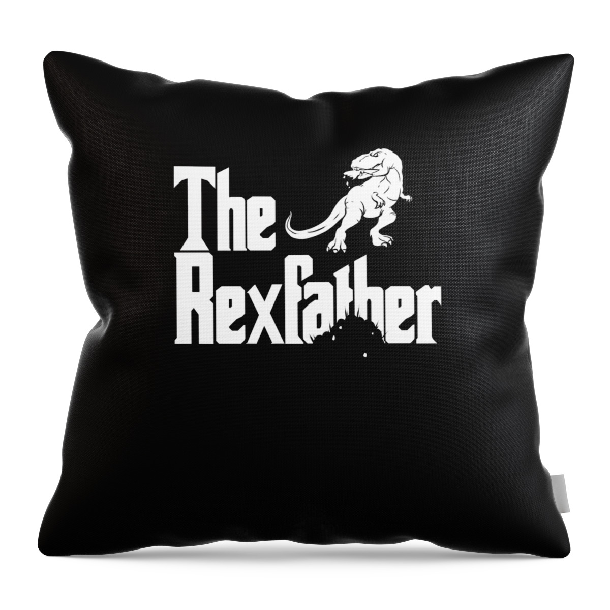 T Rex Throw Pillow featuring the digital art The Rexfather - The Father Of The T-Rex by Jan Bleke