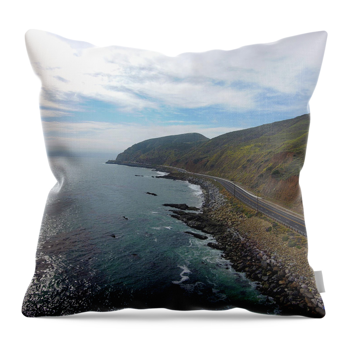 Beach Throw Pillow featuring the photograph The Road Through the Coast by Marcus Jones