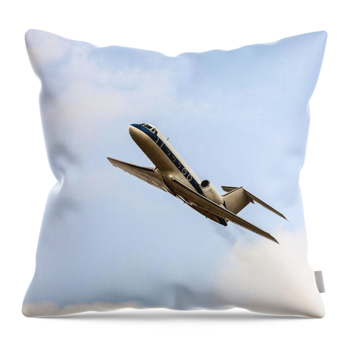 Air Throw Pillow featuring the painting The Royal Canadian Air Force Snowbird pilots flew their jets in tight formation over NASAs Kennedy S by Les Classics