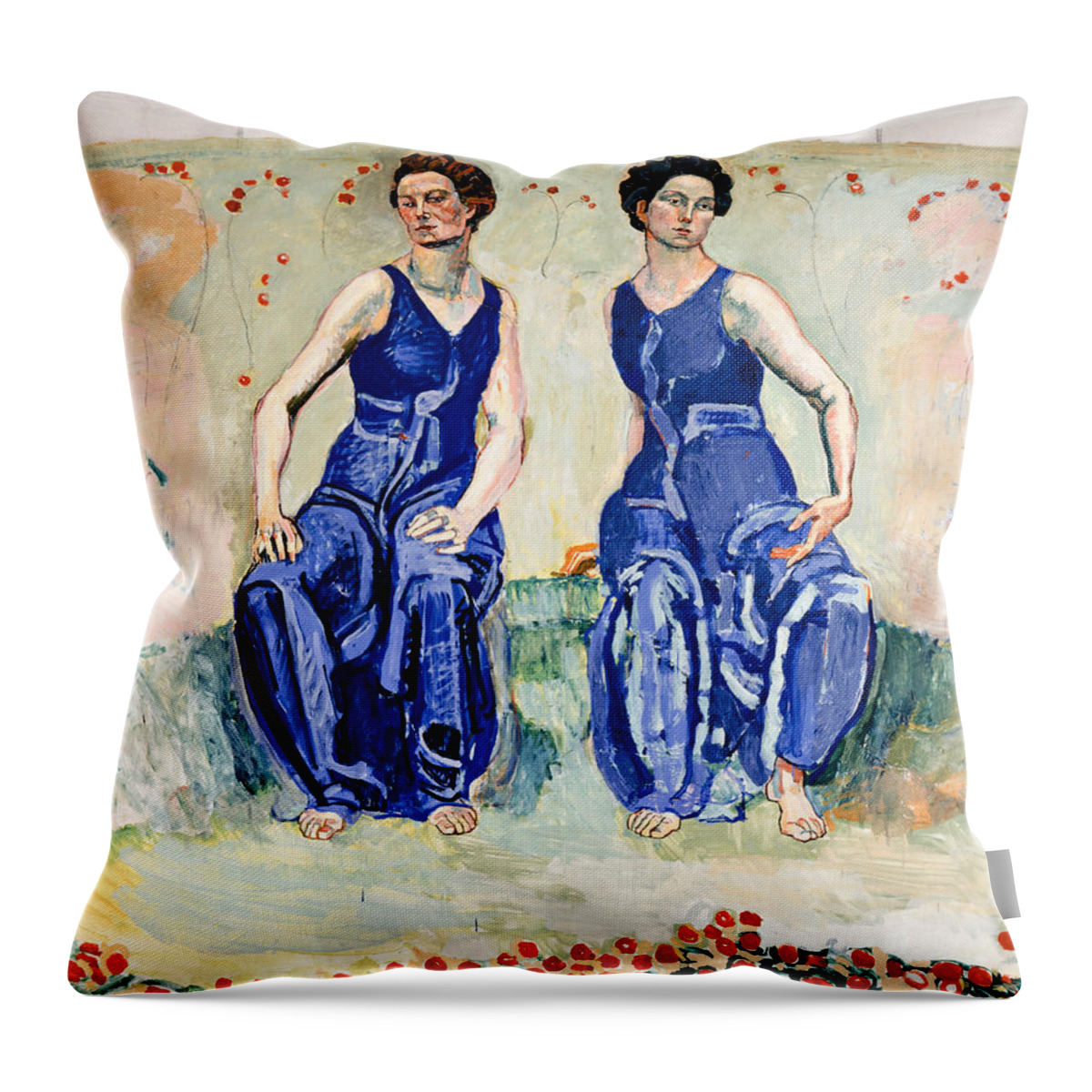 19th Century Art Throw Pillow featuring the painting The Sacred Hour, 1902-1916 by Ferdinand Hodler