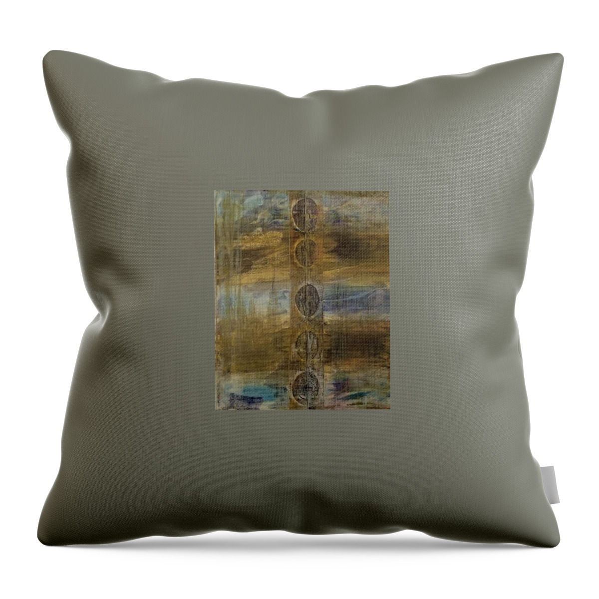 Abstract Throw Pillow featuring the painting The Sentinel by Pour Your heART Out Artworks