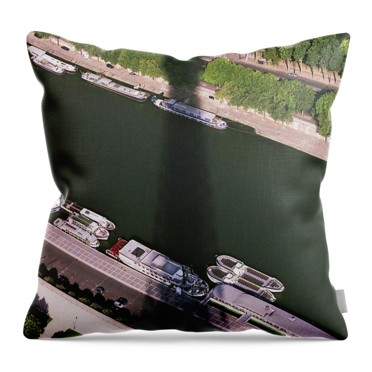 France Throw Pillow featuring the photograph The Shadow of the Tower by Jim Feldman