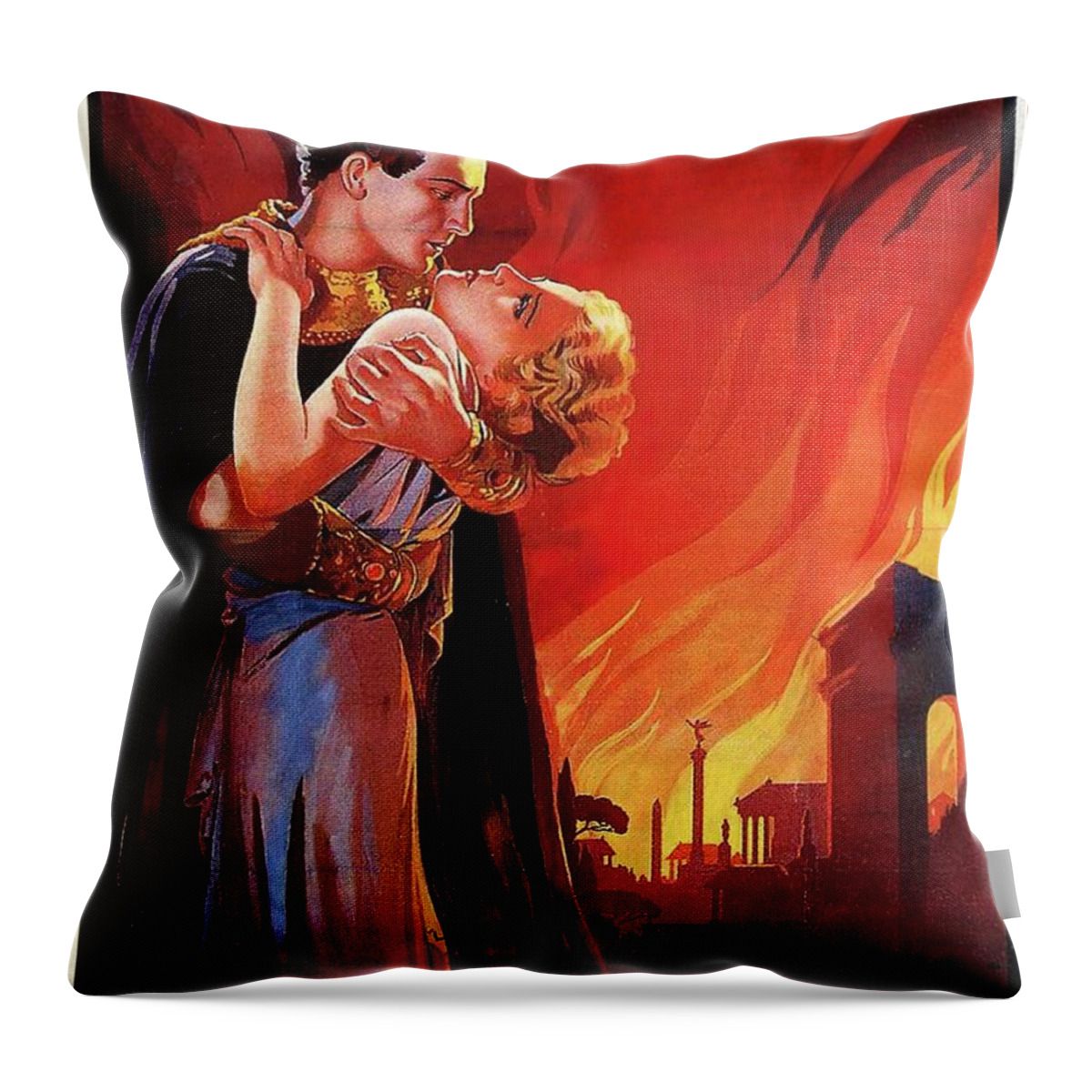 Sign Throw Pillow featuring the painting ''The Sign of the Cross'', 1932, movie poster painting by Movie World Posters