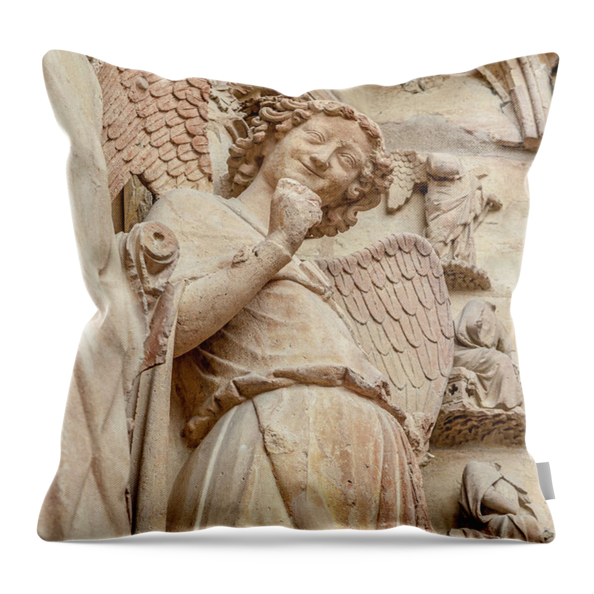 Reims Throw Pillow featuring the photograph The Smile of Reims by W Chris Fooshee