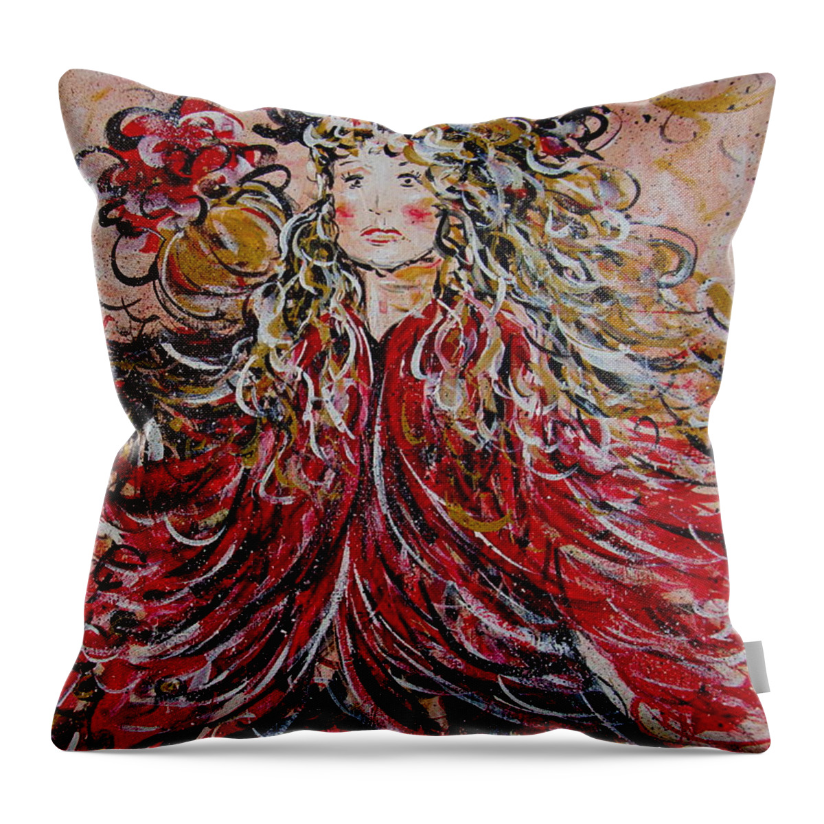 Dancers Throw Pillow featuring the painting The Spring Festival. by Natalie Holland