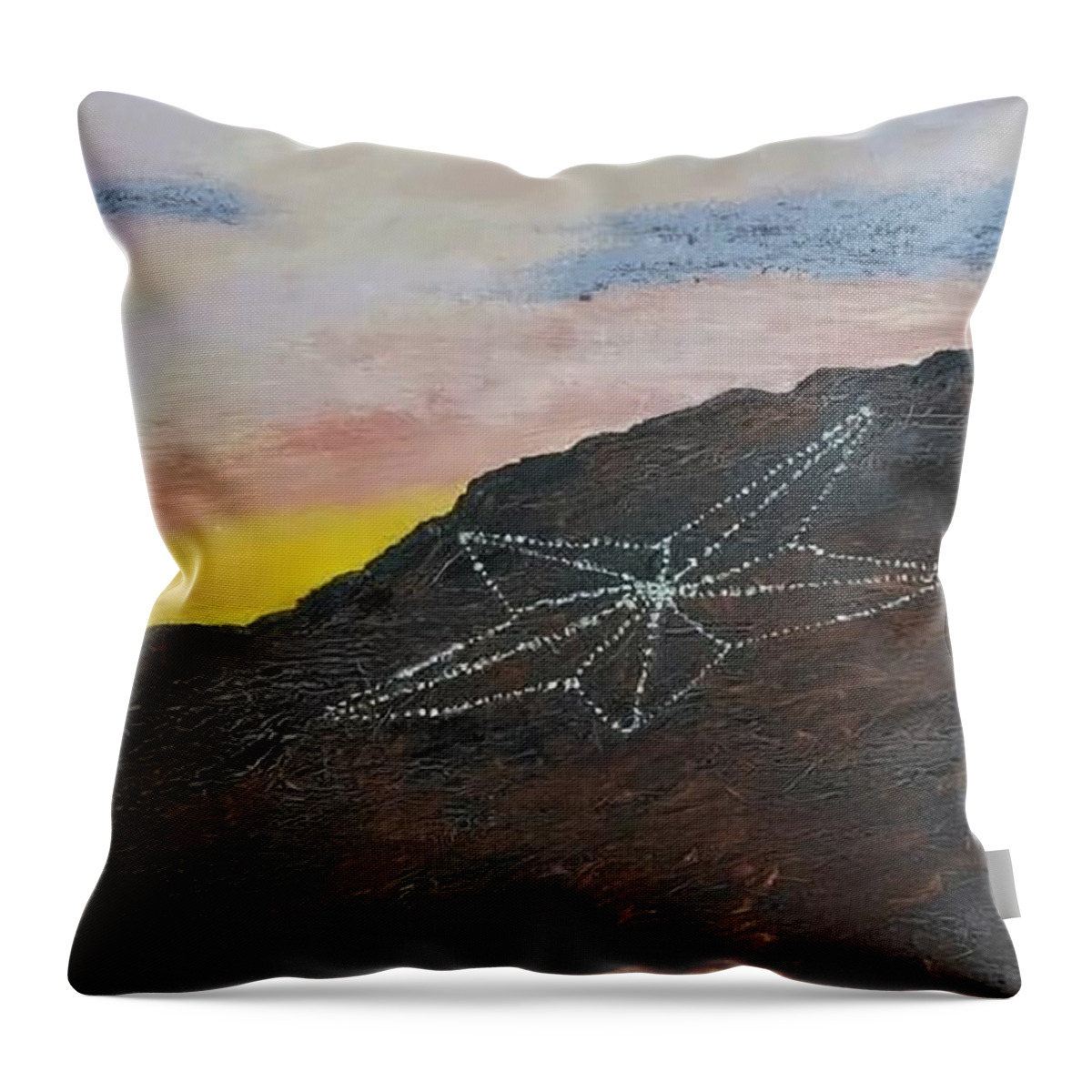 Landscape Throw Pillow featuring the painting The Star on the Mountain by Christina Knight
