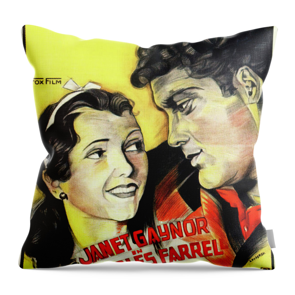 Dolly Throw Pillow featuring the mixed media ''The Street Angel'' 1928 - art by Dolly Rudeman by Movie World Posters