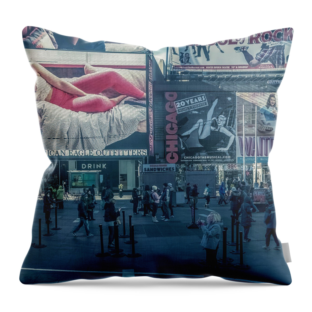 Published Throw Pillow featuring the photograph The Streets Of New York City Xi by Enrique Pelaez