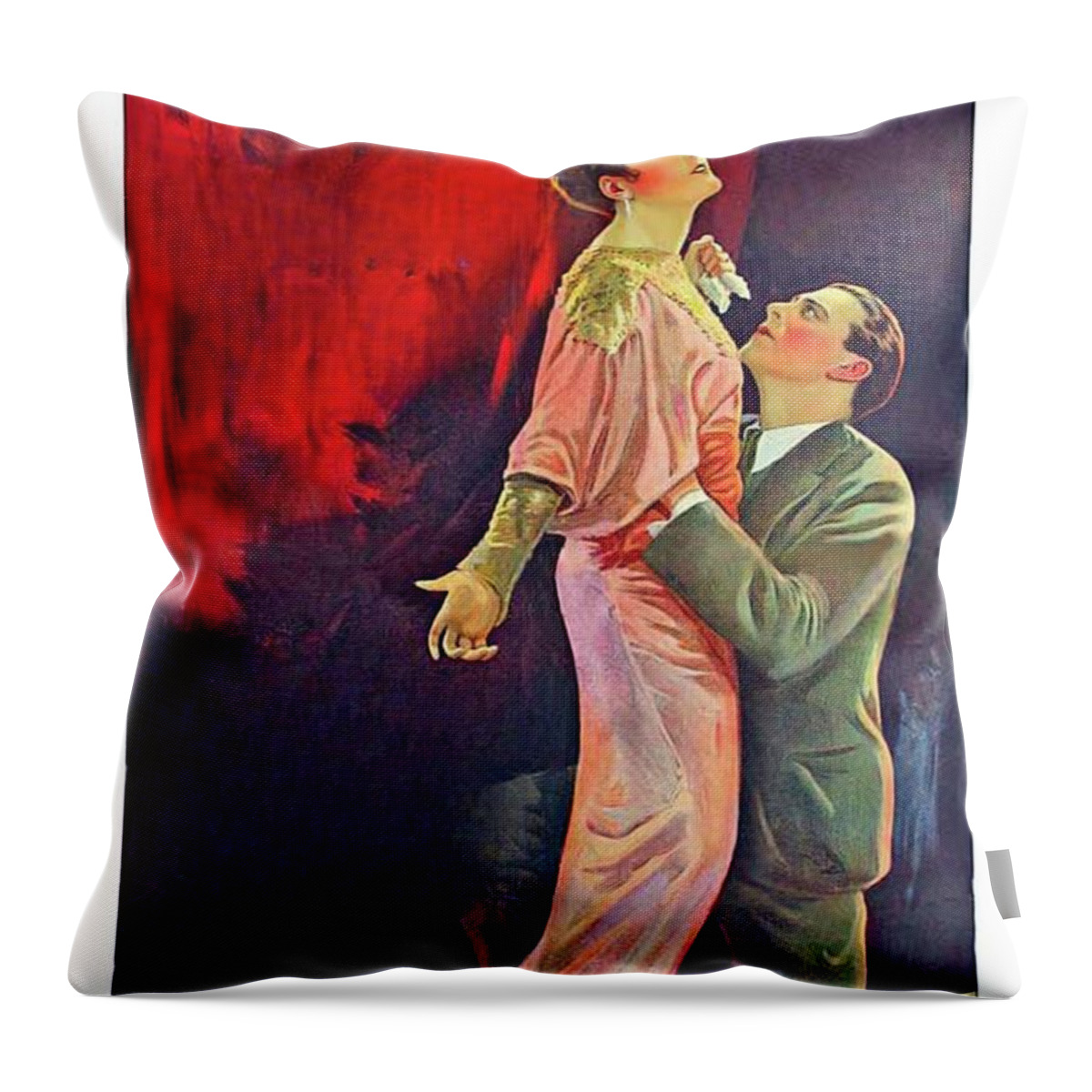 Tender Throw Pillow featuring the painting ''The Tender Hour'', 1927, movie poster painting by Movie World Posters