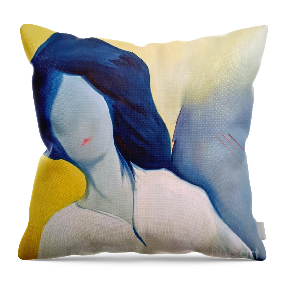 Woman Throw Pillow featuring the painting The Ties of the World by Jodie Marie Anne Richardson Traugott     aka jm-ART