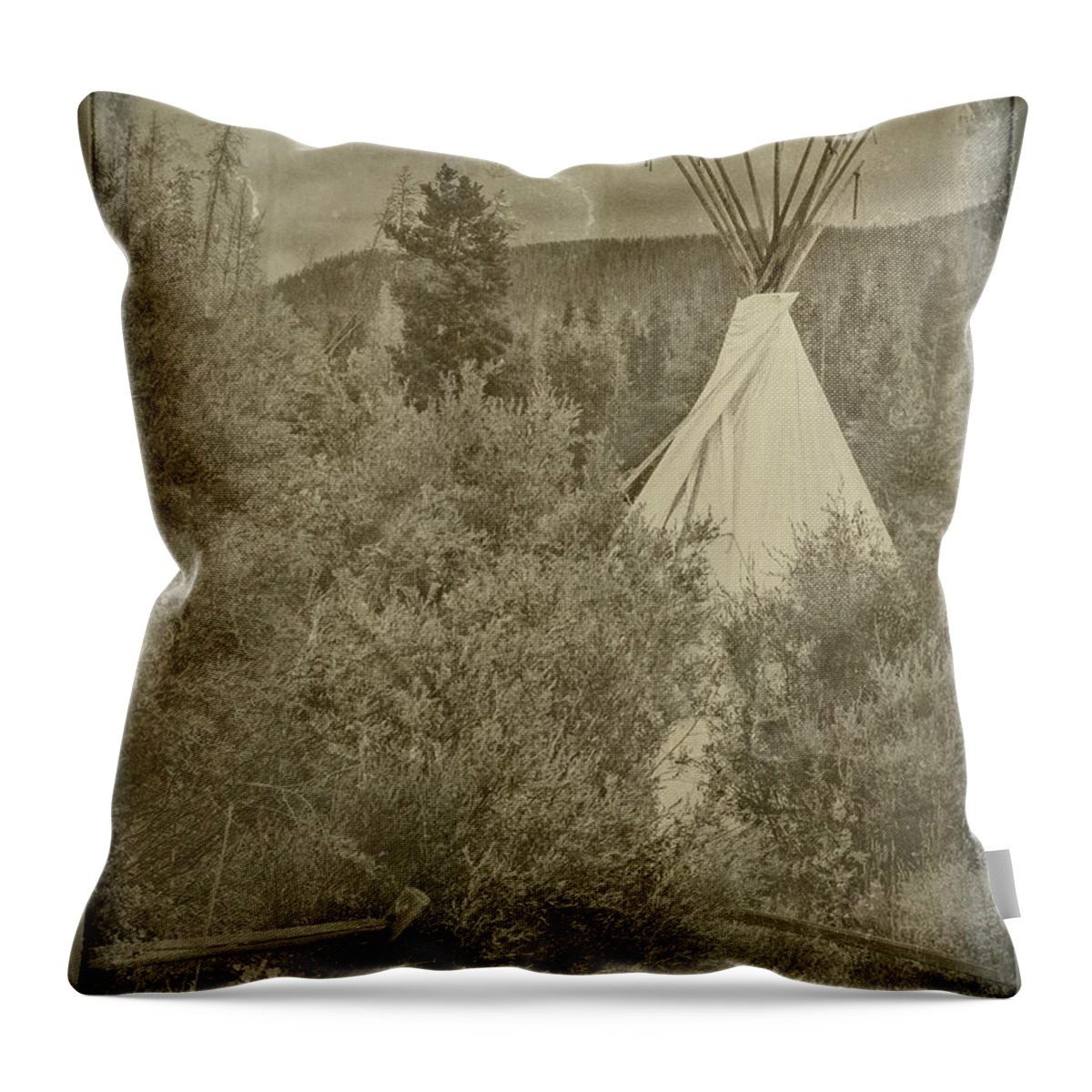 Tipi Throw Pillow featuring the photograph The Tipi by Vicki Stansbury