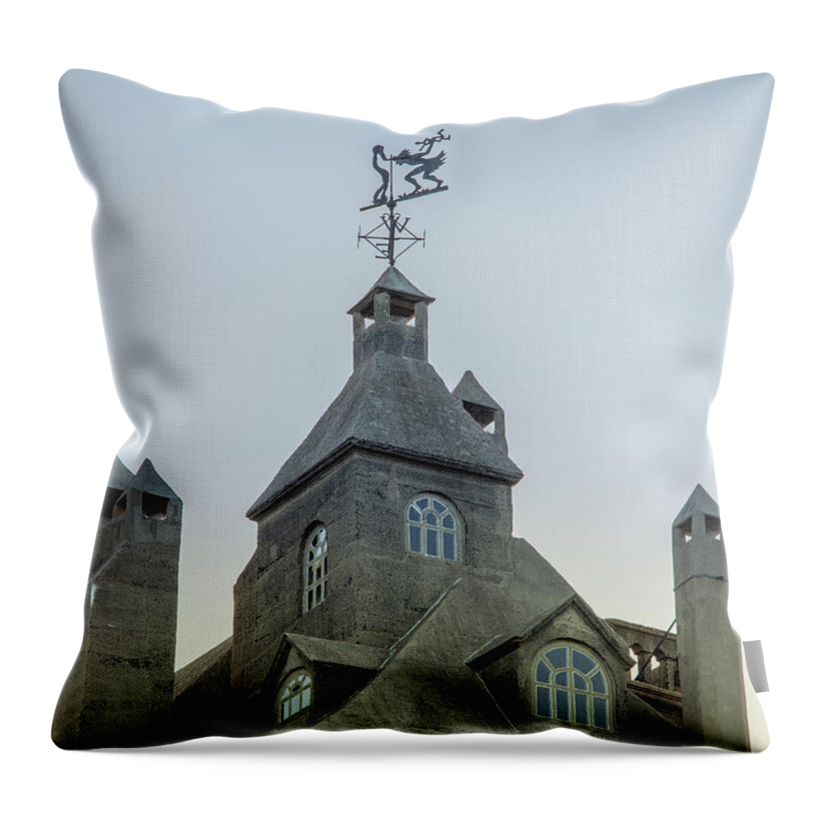 The Throw Pillow featuring the photograph The Top of the Mercer Museum - Bucks County Pennsylvania by Bill Cannon