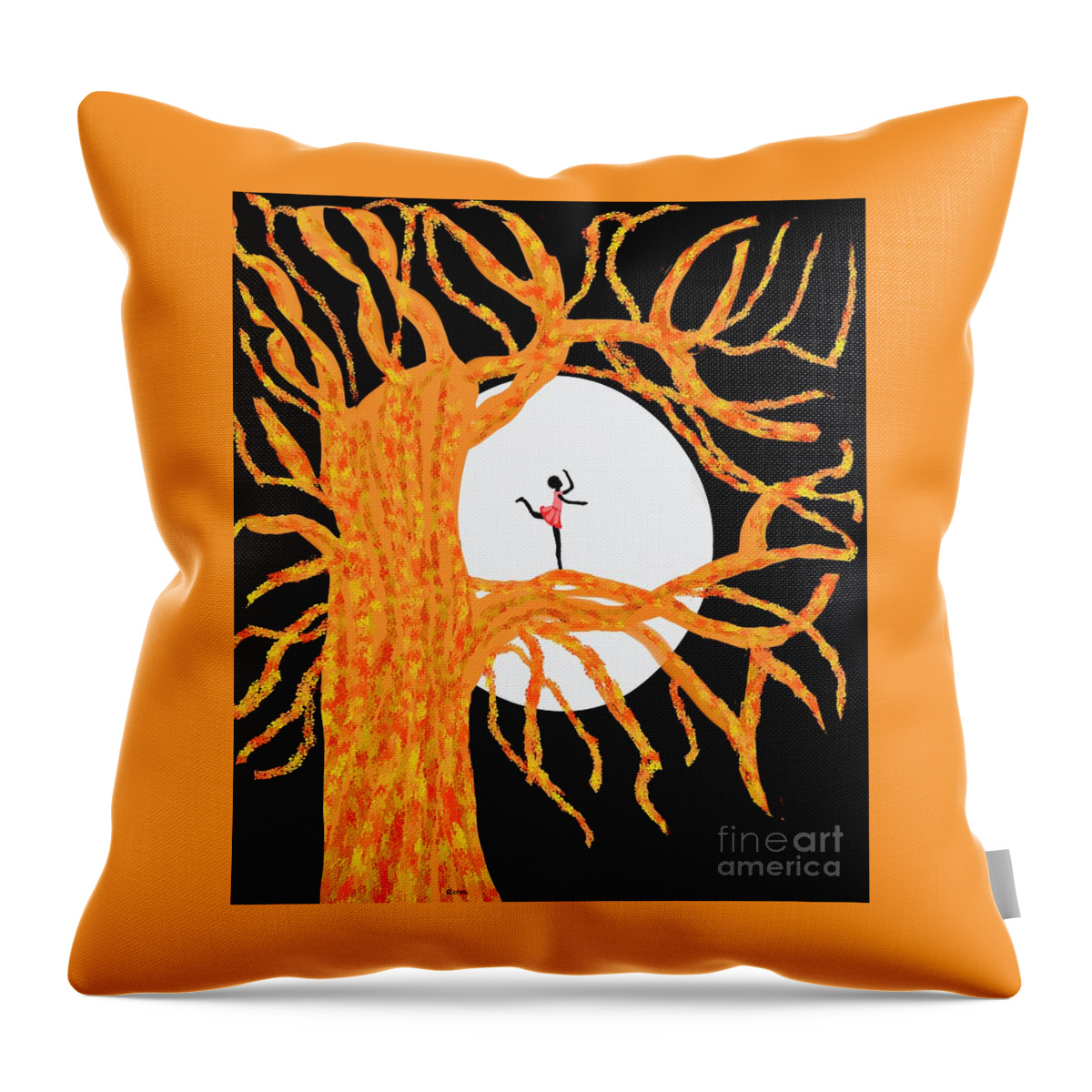Old Twisted Tree Throw Pillow featuring the digital art The tree dancer by Elaine Hayward
