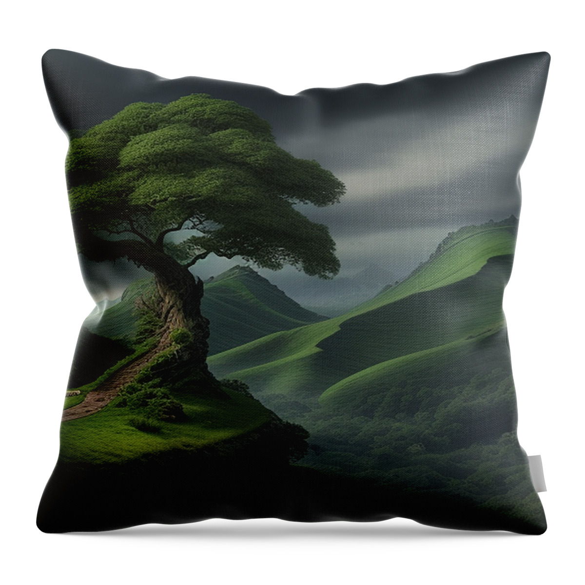 Tree Throw Pillow featuring the digital art The Tree by James Barnes