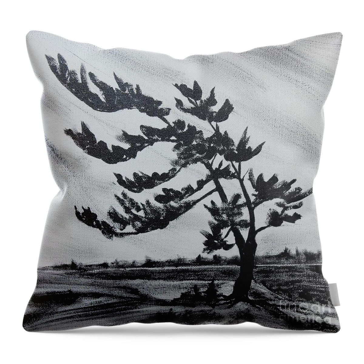 Trees Throw Pillow featuring the painting The Tree Killbear by Petra Burgmann