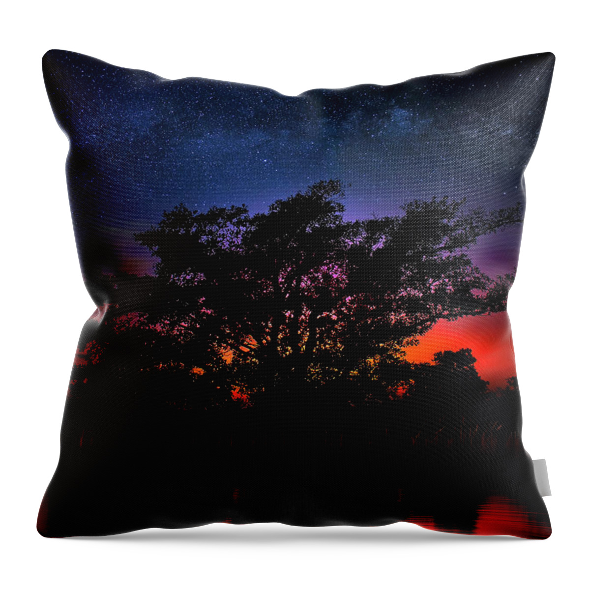 Milky Way Throw Pillow featuring the photograph The Tree of Life by Mark Andrew Thomas