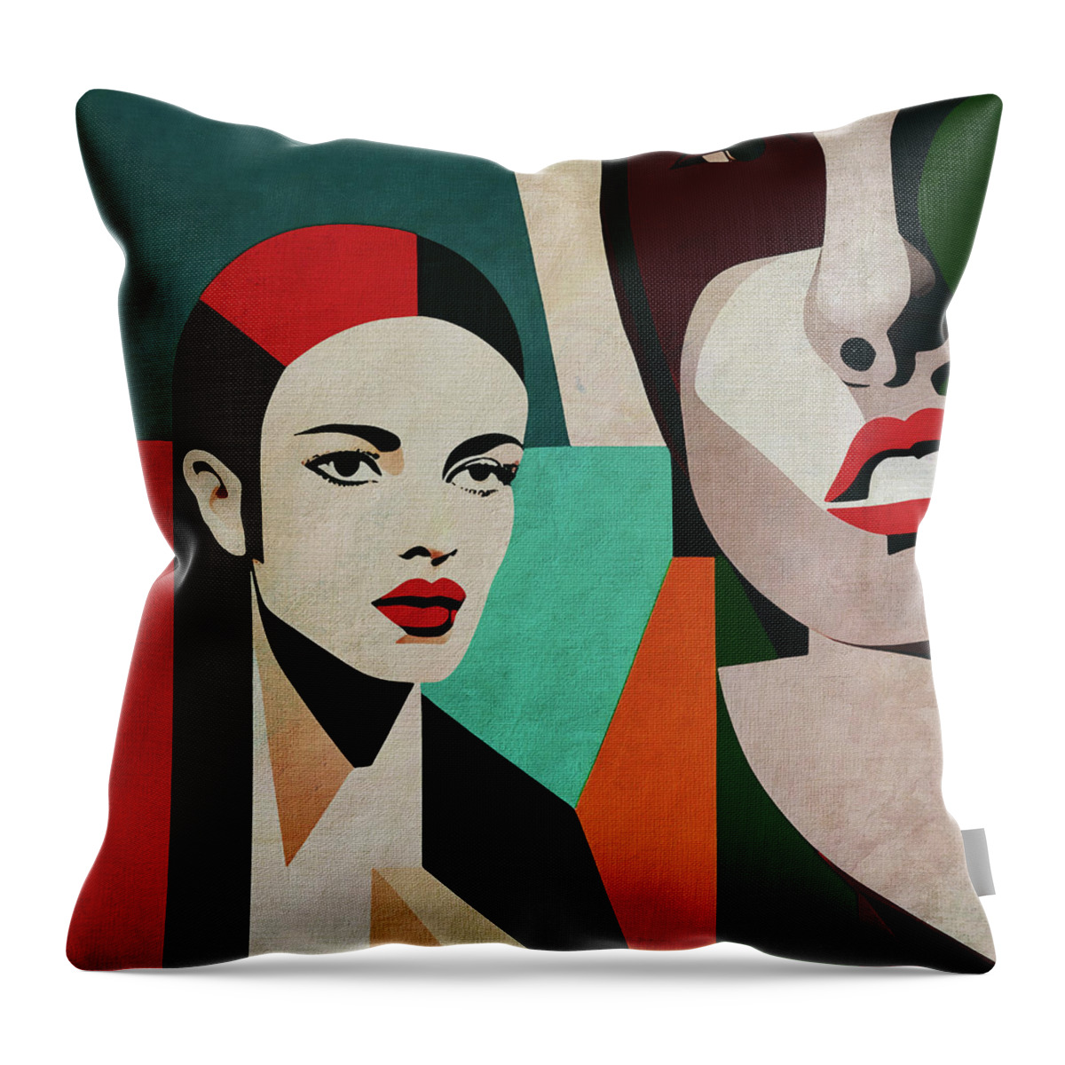 Women Throw Pillow featuring the digital art The twin sisters by Jan Keteleer