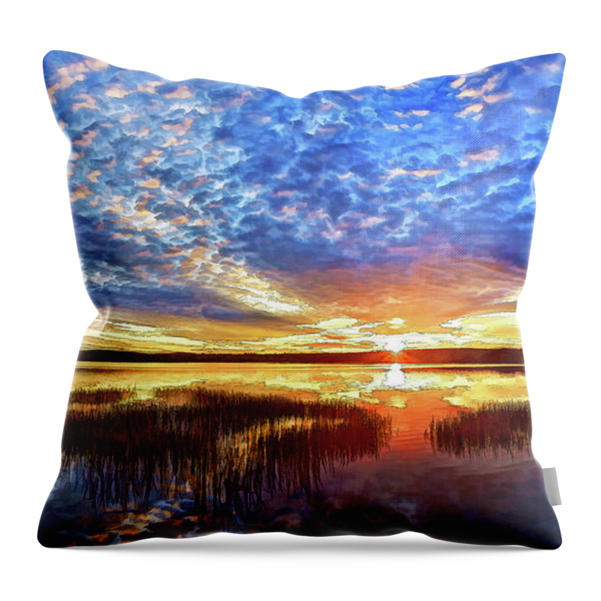 Maine Sunset Throw Pillow featuring the photograph The Universe Listens by ABeautifulSky Photography by Bill Caldwell
