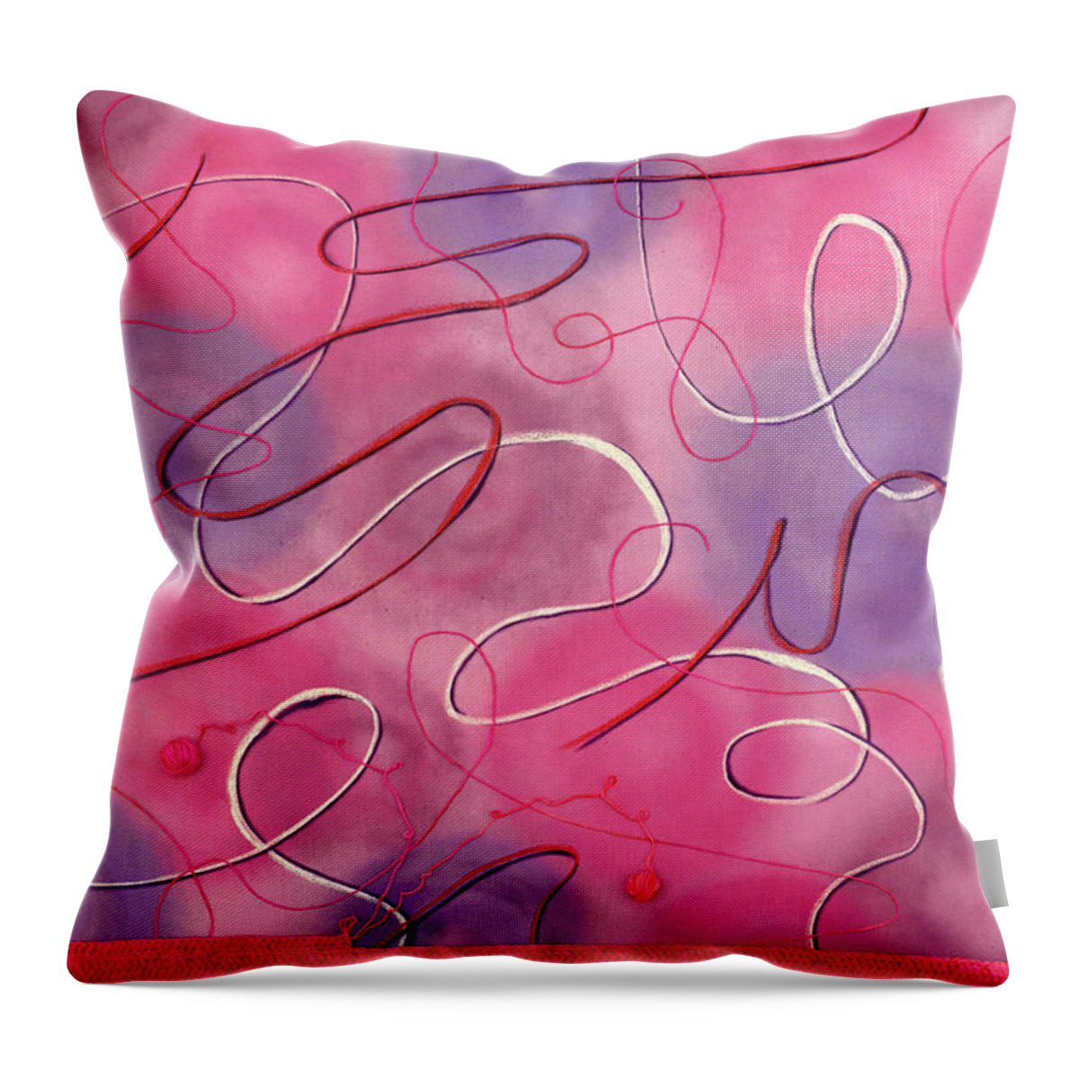 Spray Paint Throw Pillow featuring the mixed media The Unraveling by Wendy Golden