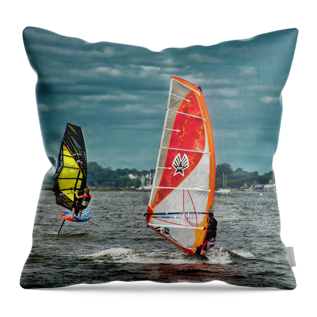 Speed Throw Pillow featuring the photograph The Ups And Downs Of Windsurfing by Gary Slawsky