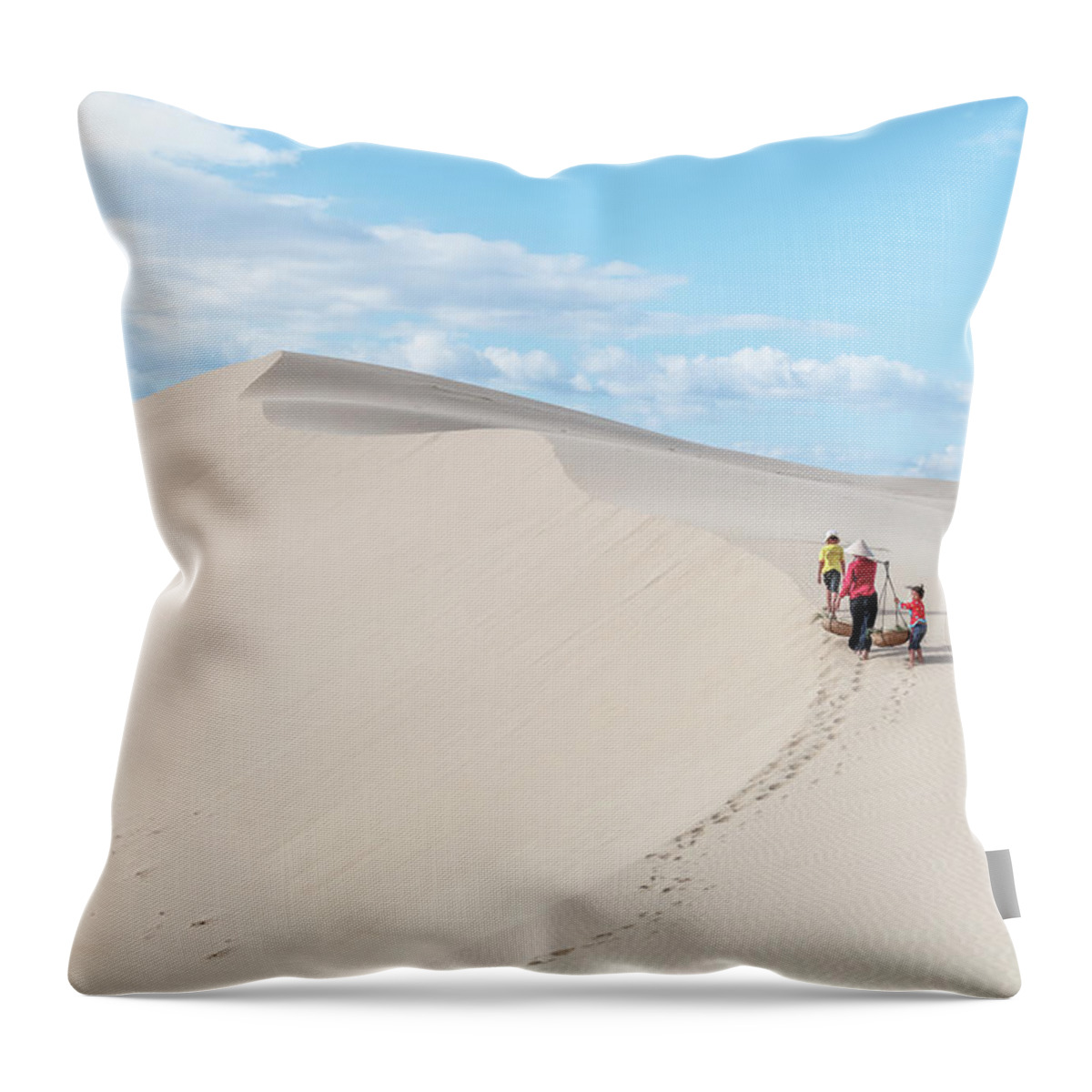 Awesome Throw Pillow featuring the photograph The white sand area by Khanh Bui Phu