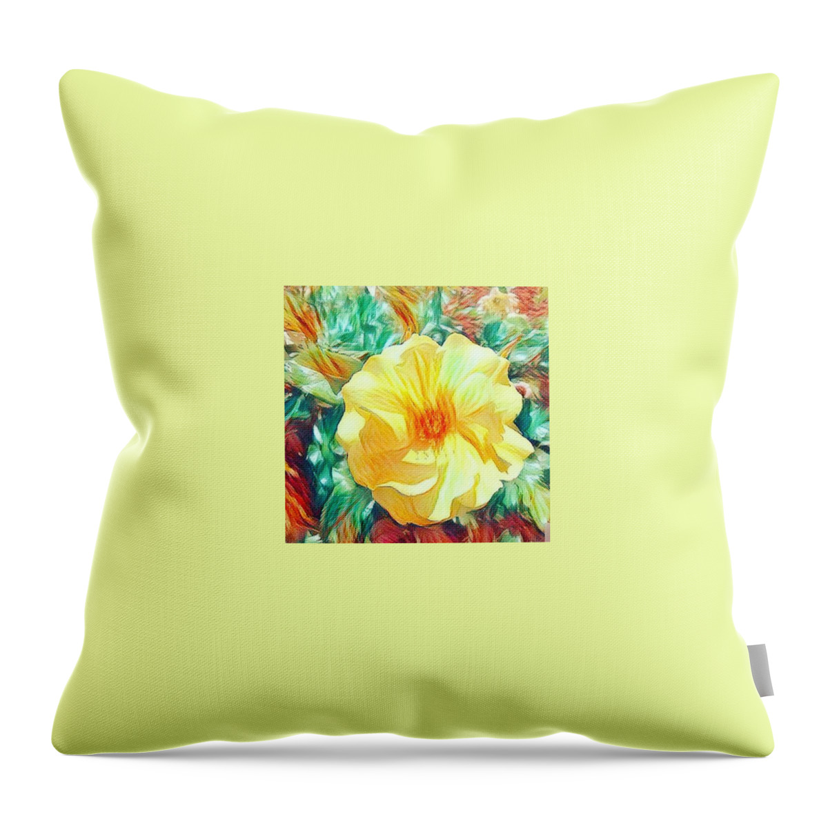 Rose Throw Pillow featuring the photograph The yellow rose by Steven Wills