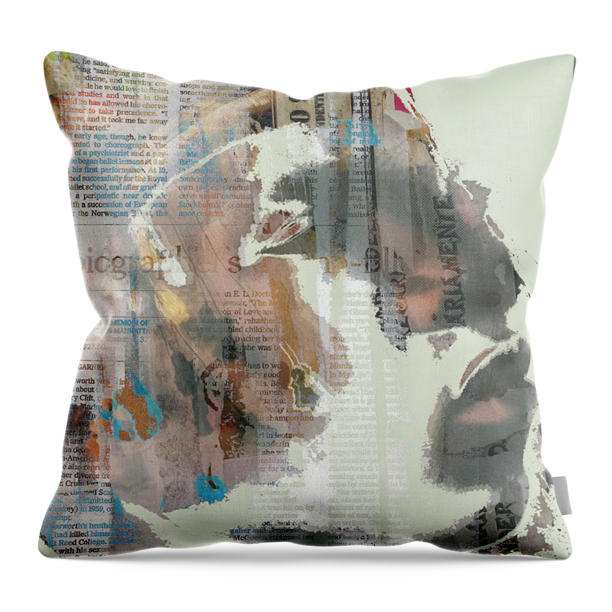 Digitalart Throw Pillow featuring the digital art The young african man by Gabi Hampe