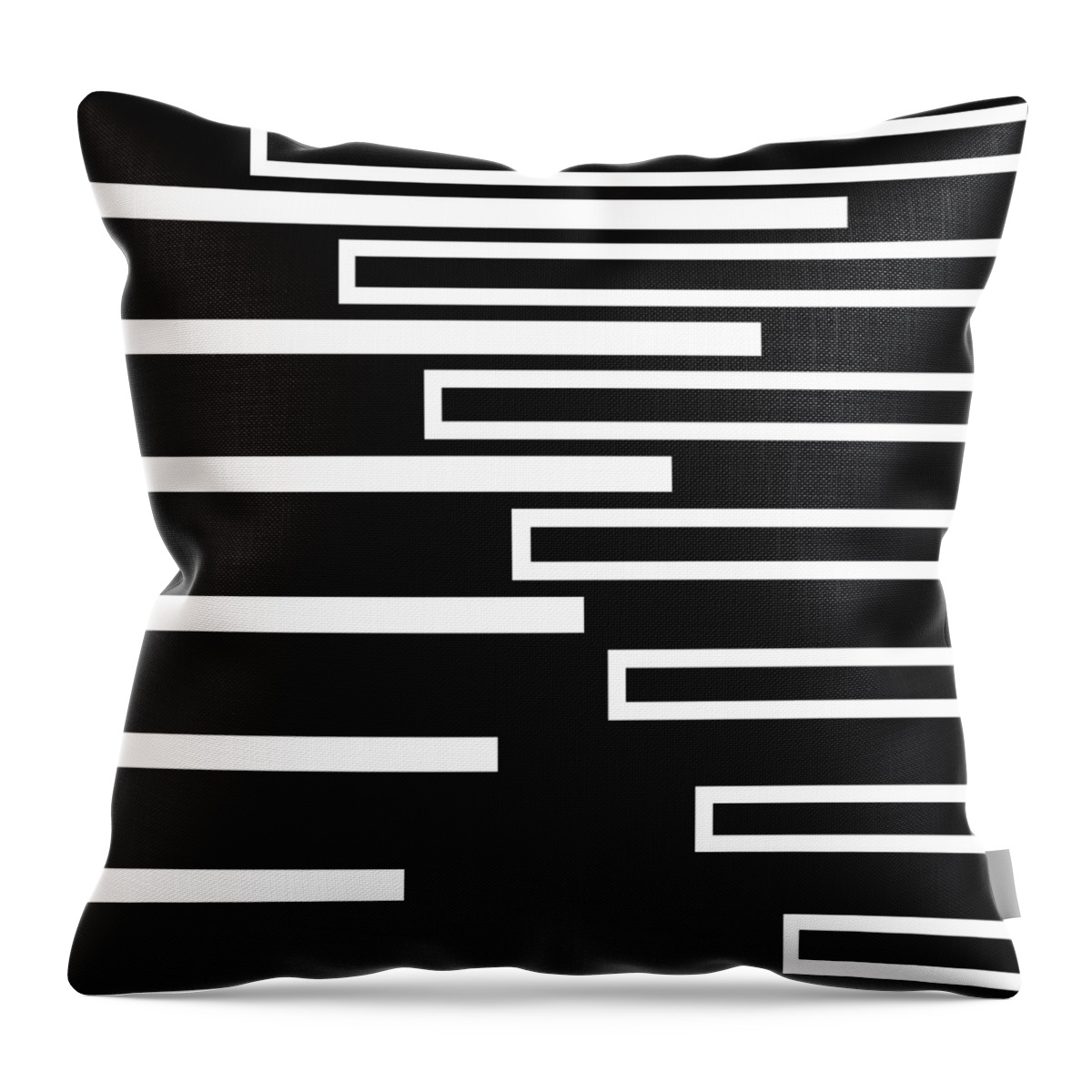 Black And White Throw Pillow featuring the digital art The Zipper - Modern Art by Ronald Mills
