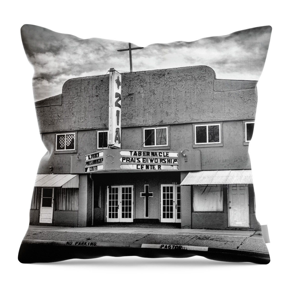 Movie Theater Throw Pillow featuring the photograph Theater Of Gods And Men by Ron Weathers