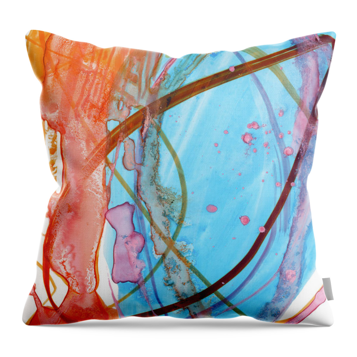 Free Flow Throw Pillow featuring the painting 0054-There Is Room by Anke Classen