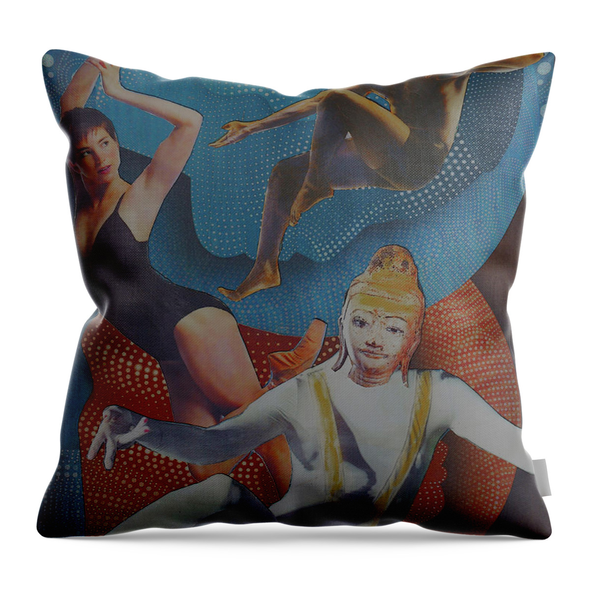 Dancers Throw Pillow featuring the mixed media There's Always Dance by Jessica Levant