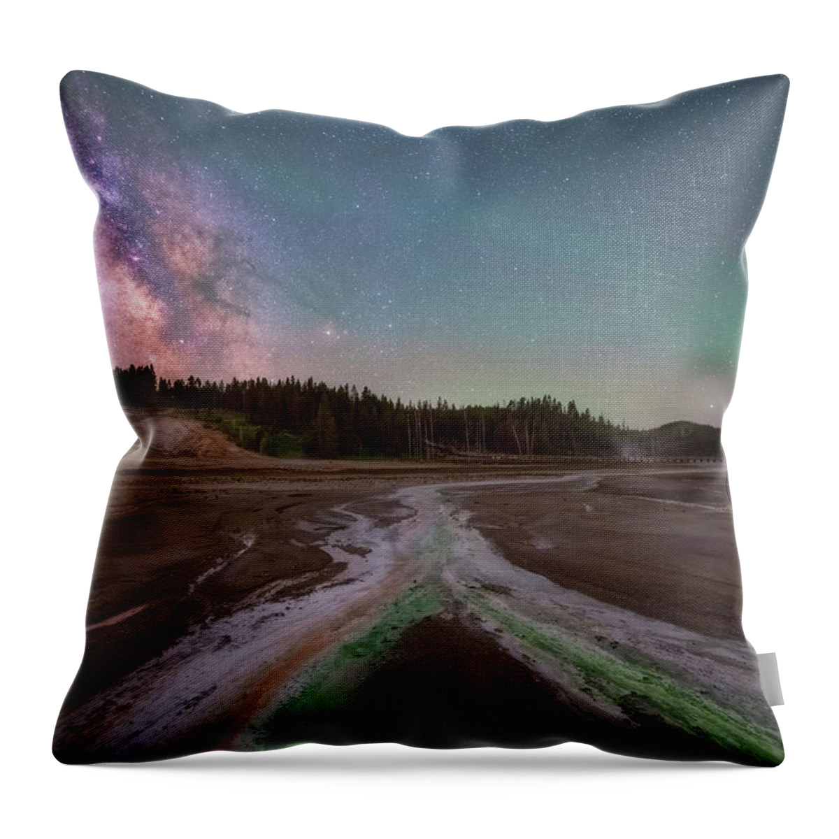 Yellowstone Throw Pillow featuring the photograph Thermal Release by Darren White