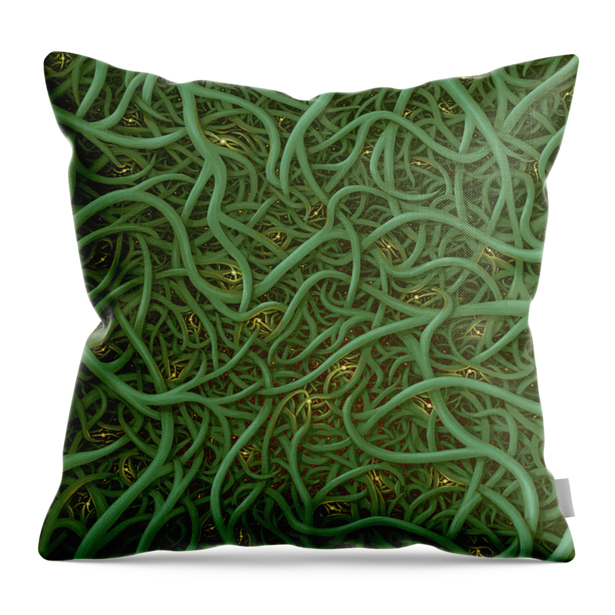 Concept. Surreal Throw Pillow featuring the painting Thermogenesis yellow by Jon Carroll Otterson