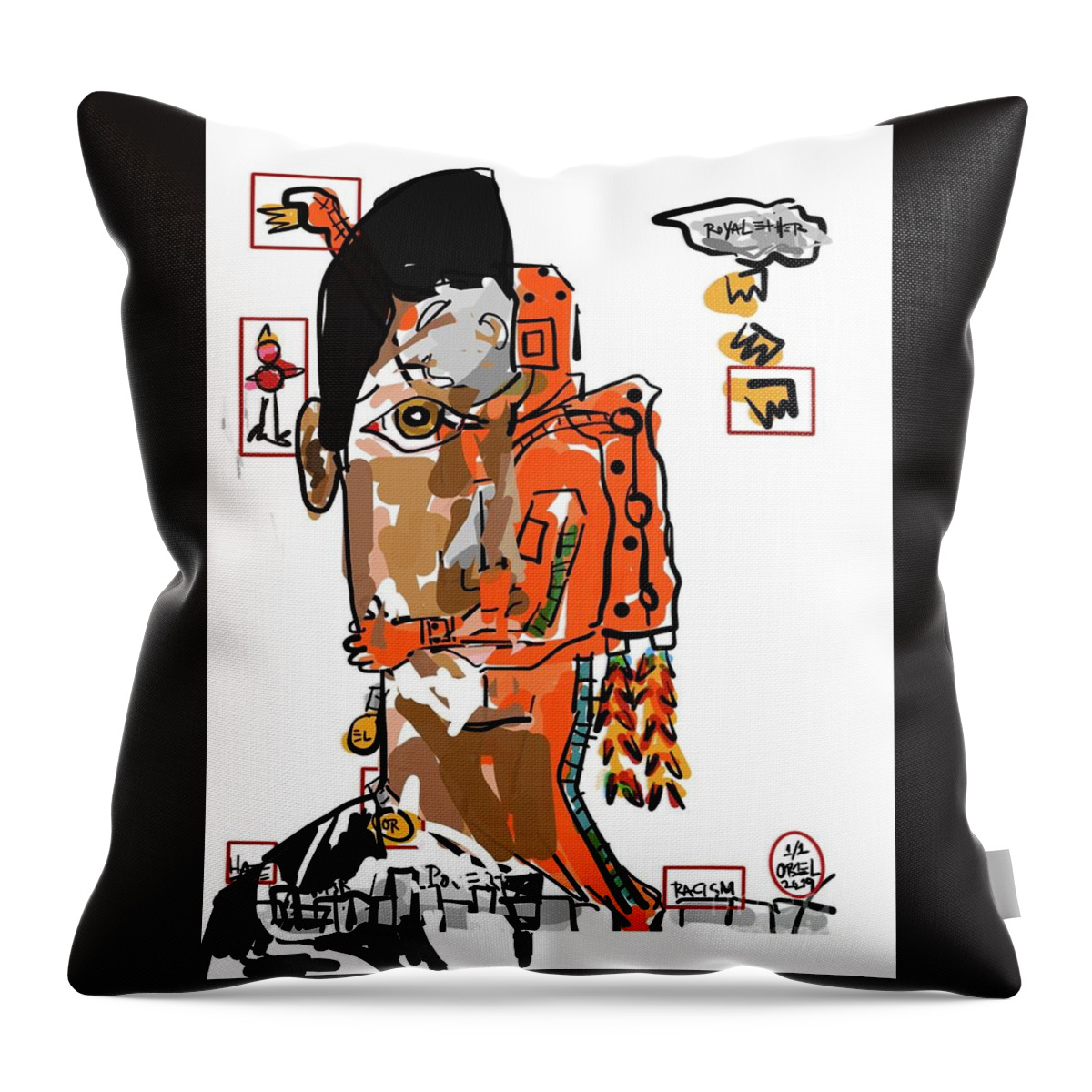  Throw Pillow featuring the painting Think Nobly by Oriel Ceballos